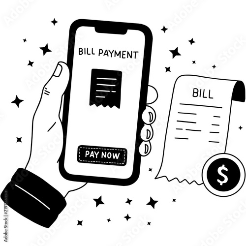 Bill Payment with Receipt and Dollar Icon