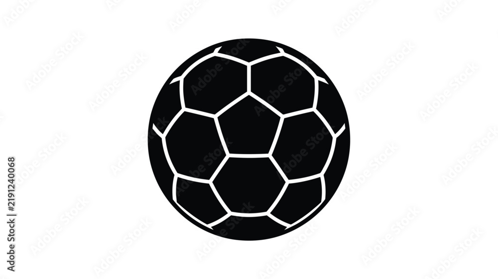 Naklejka premium Black soccer ball with pentagonal and hexagonal panels a silhouette