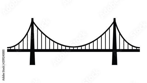 Golden Gate bridge depiction in black silhouette