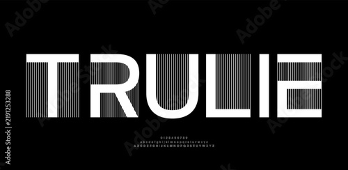 Abstract Fashion logo font alphabet. Minimal modern urban fonts for logos brand. Typography typeface uppercase lowercase and number. vector illustration