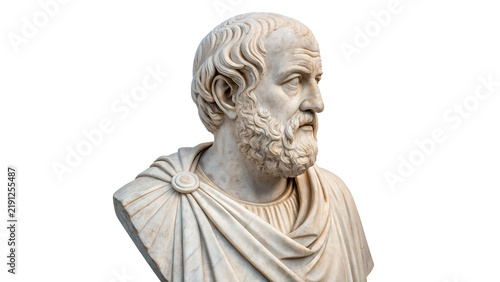 Foto Ancient Greek philosopher Socrates marble bust statue isolated on transparent background