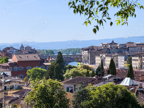 Canvastavla Rooftops of the Oltrarno and Ponte Vecchio in Florence