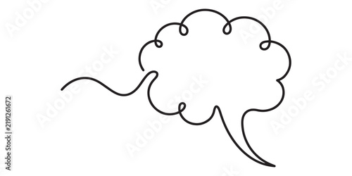 Thought cloud minimalist line art