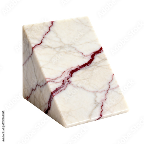 [Transparent Background PNG]Marble Wedge Shaped Decorative Block with Red Veining