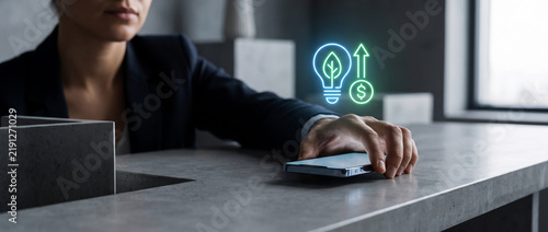 Green Finance and Sustainable Business Growth Technology Concept