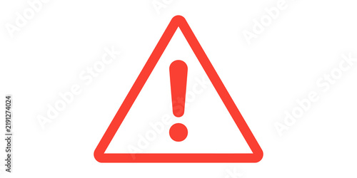 Konstfotografi Red warning triangle with exclamation mark for alert safety caution