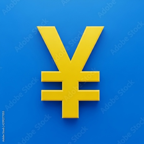 Golden Horizon: A Bold, 3D Monetary Symbol Gleaming Against a Vivid Azure Sky