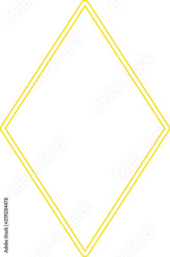 Fotografía Yellow diamond shaped twinkle sparkle outline icon
