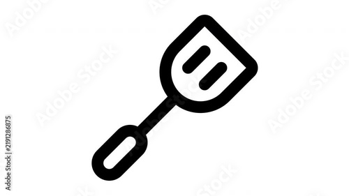 spatula animated Line Icons Premium 4K, Modern Minimal Outline Motion Graphics Collection