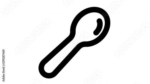 spoon animated Line Icons Premium 4K, Modern Minimal Outline Motion Graphics Collection