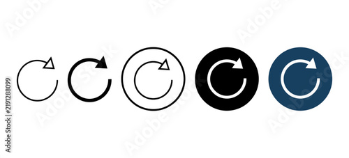 Circular refresh arrows and reload symbols set with icon set