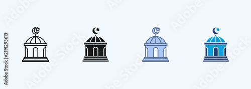Mosque Multiple Style Icon Collection