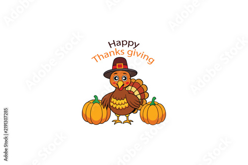 Thanks giving design vector on white background