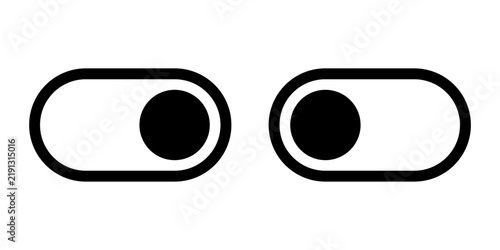 Toggle Switch Vector Icons Set for On and Off App Settings UI Interface
