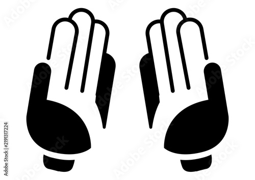 Foto Praying Hands Silhouette Icon Symbolizing Dua Supplation and Worship in Islam Is