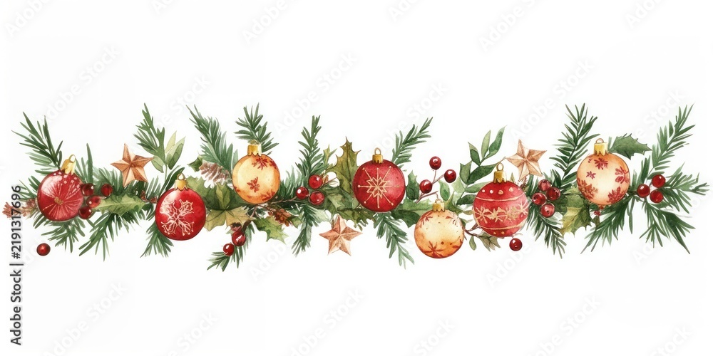Obraz premium Christmas pattern border illustration ornaments christmas ornaments.