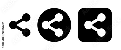 Konstfotografi Share and social media icon set featuring connected nodes for sharing content, forwarding files, collaboration, networking, communication and digital interface design