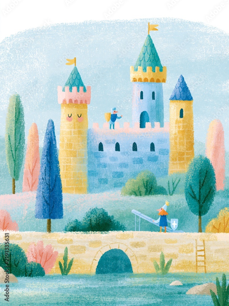 Obraz premium Enchanted Castle Illustration