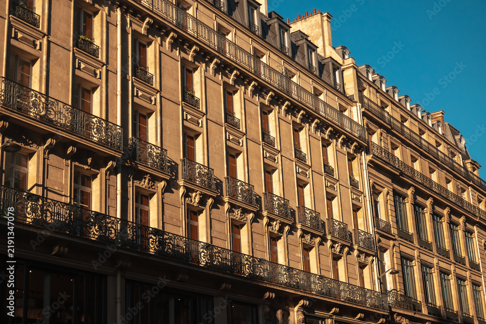 Photography Poster Haussmann architecture in paris, france
