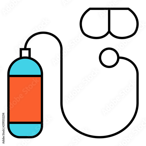 Diving equipment icon representing underwater exploration, scuba diving, marine activities, professional diving, and aquatic adventure.