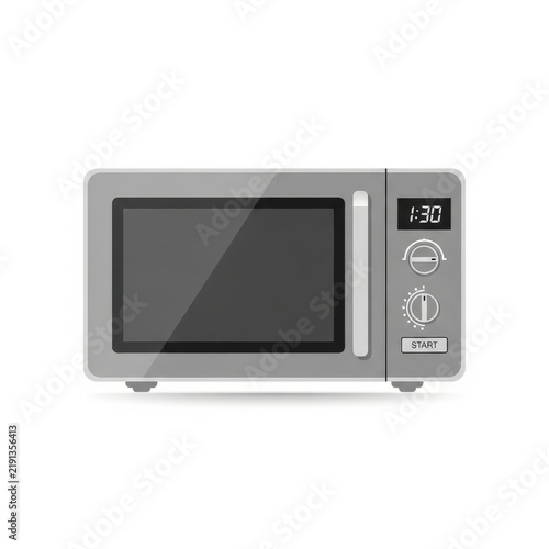 Obraz na płótnie Modern Microwave Oven Isolated on White Background
