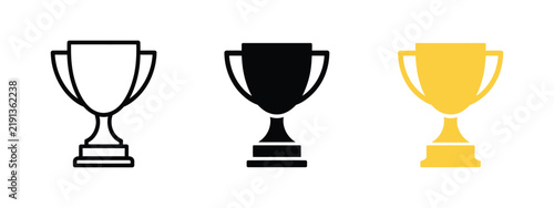 Trophy Cup Icon representing victory, success, achievement, awards, sports competition, business goals, performance ranking, motivation, recognition, and winning celebration concepts vector
