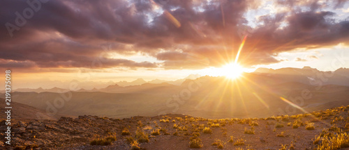 Mountains on sunset