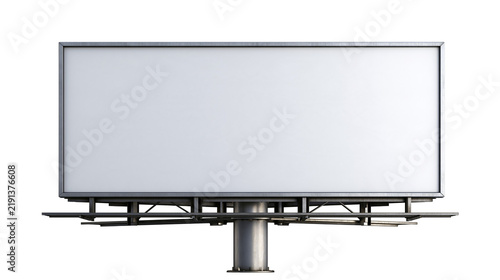 Large rectangular metal billboard frame with blank white display surface