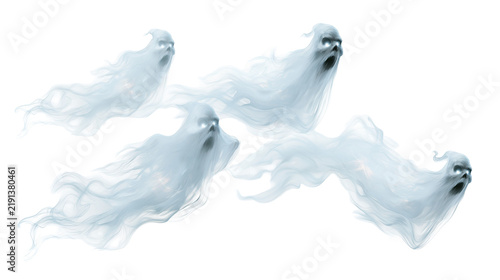 Cuadro en lienzo Ethereal translucent ghosts with glowing eyes and flowing vaporous bodies