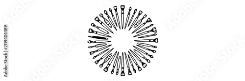 Beauty Cosmetics Brush Line Icons Set, Minimalist Design. Makeup Tools Illustration, Beauty Concept