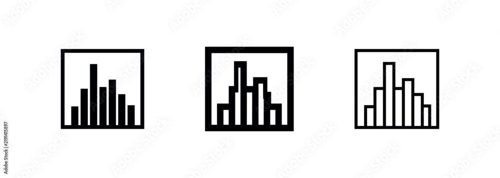 Obraz premium Bar Chart Data Analytics Square Icons