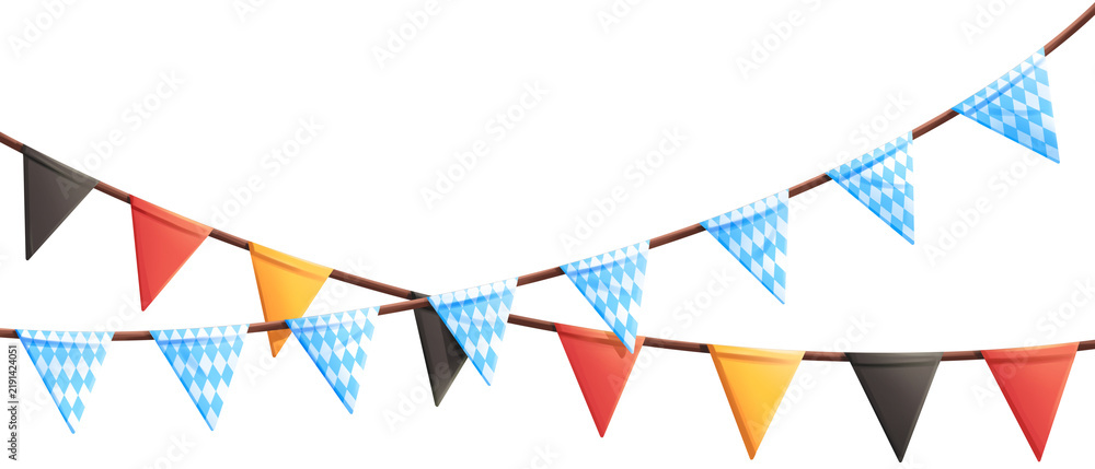 Obraz premium Bavarian and German Oktoberfest Bunting Flags Illustration