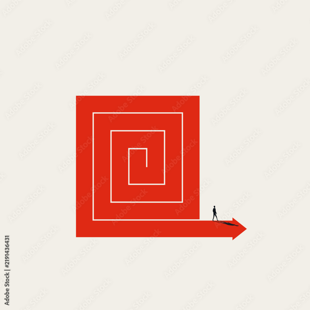 Obraz premium Business strategy vector concept. Symbol of corporate success, problem solving, leadership, strategic planning, financial growth. Minimal design eps10 illustration.