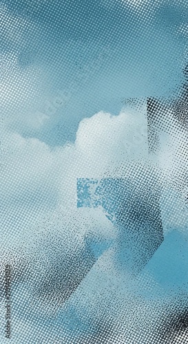 Celestial Veil: Whispers of light fractured through ethereal mist, a dreamscape woven in textured blues.
