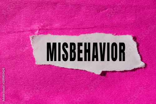 Foto Misbehavior word text concept photo