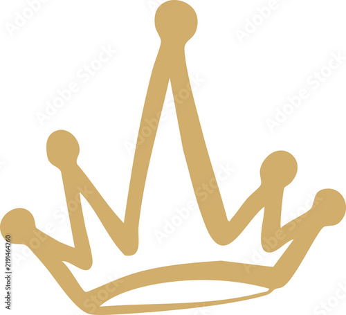Minimalist Gold Hand Drawn Crown Illustration