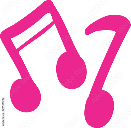 Plakat Pink Musical Notes Icon on Black Background