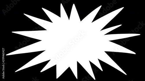 Cartoon explosion transition, hand drawn comic effect in black and white