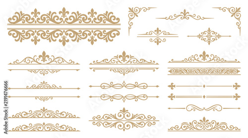 Elegant Floral Ornate Design Elements - Isolated Vector Graphics