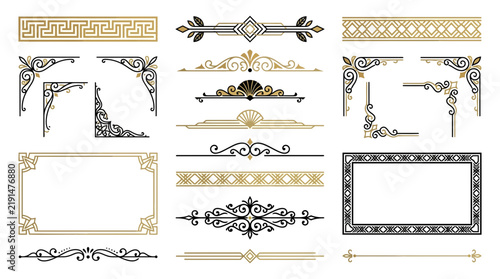 Elegant Ornate Decorative Borders and Corners - Vector Elements