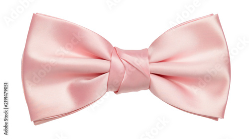 Light pink satin fabric bow tie accessory for formal wear