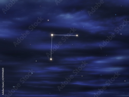 Coma Berenices constellation in the night sky. Bright Stars on a dark background. Astrological image. Mythological symbol.