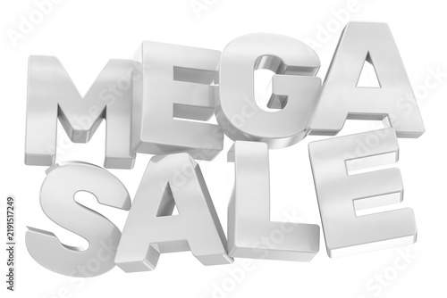 Fotografie Silver 3D mega sale text