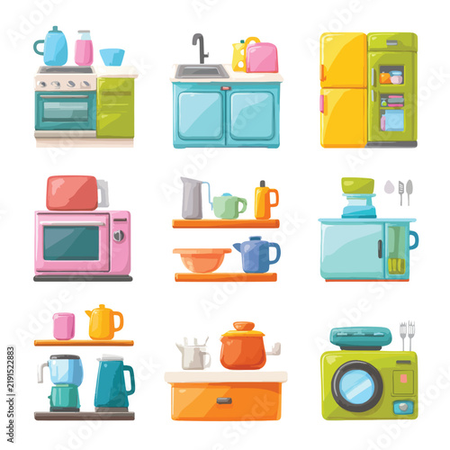 set of household appliances