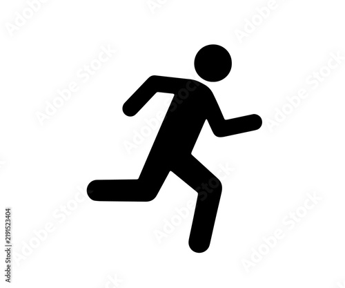 Obraz na plátně Running person vector icon isolated on transparent background cutout