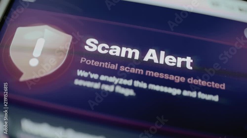 Purple scam alert reports unusual message red flags
