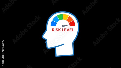 Risk level speedometer in mind animation