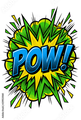 Comic POW Explosion Isolated on Transparent Background