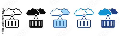 Container icon set multiple style collection