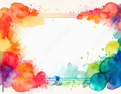 Vivid Multicolor Watercolor Background Template with Splash and Artistic Flow